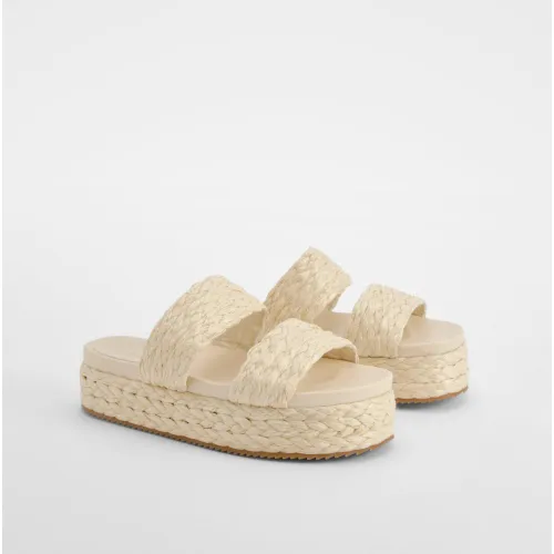 Sandales Compensées À Lanière Double - 38 - boohoo - Modalova