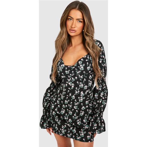 Robe Corset Fleurie En Mousseline De Soie - 46 - boohoo - Modalova