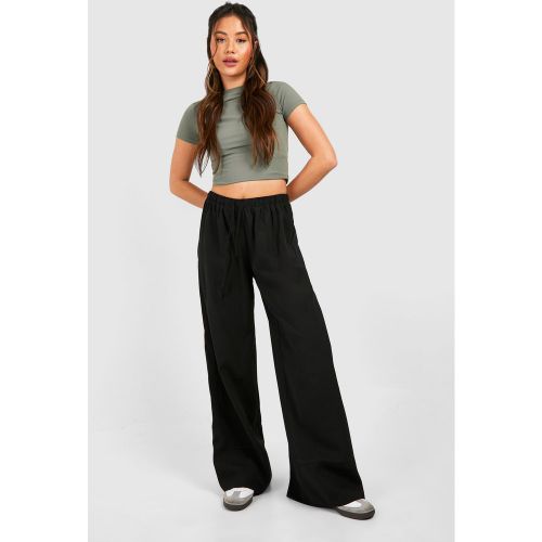 Pantalon Large En Lin - 34 - boohoo - Modalova