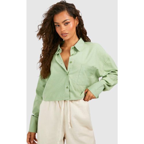 Chemise Rayée Oversize Courte - 36 - boohoo - Modalova