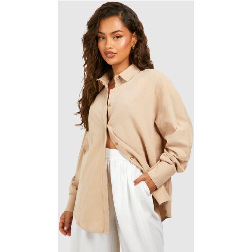 Chemise Oversize En Lin - 34 - boohoo - Modalova