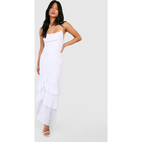 Petite" - Robe Longue En Mousseline De Soie À Volants - 40 - boohoo - Modalova