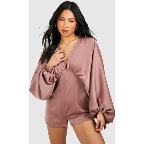 Petite" - Combishort Ample Satiné - 34 - boohoo - Modalova