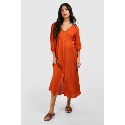 Maternité - Robe De Grossesse Mi-Longue Boutonnée - 36 - boohoo - Modalova