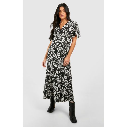 Maternité - Robe De Grossesse Mi-Longue Fleurie À Col V - 36 - boohoo - Modalova