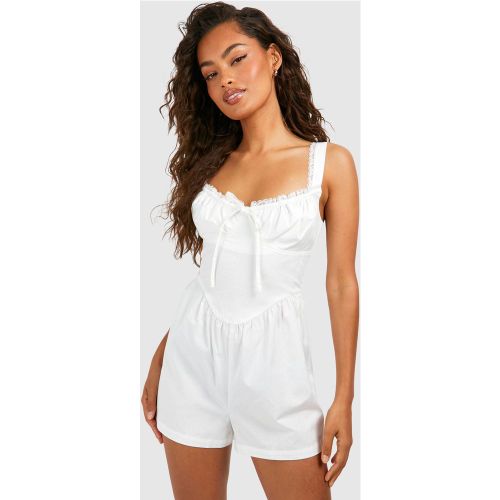 Combishort Ample En Coton - 38 - boohoo - Modalova