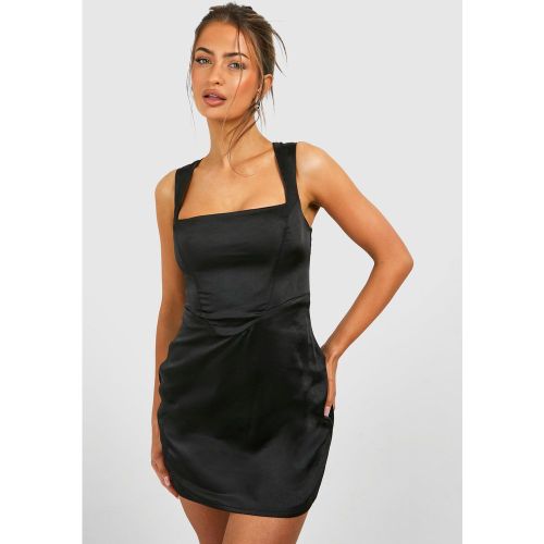 Robe Corset Satinée À Col Carré - 38 - boohoo - Modalova