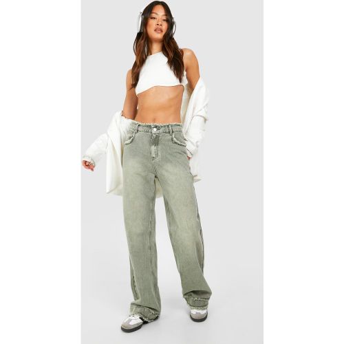 Tall" - Jean Droit Délavé À Coutures Apparentes - 36 - boohoo - Modalova