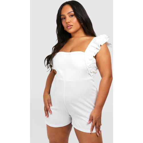 Grande Taille - Combishort À Volants - 44 - boohoo - Modalova