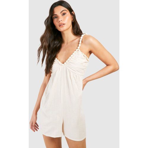 Combishort À Bretelles En Coquillages - 36 - boohoo - Modalova