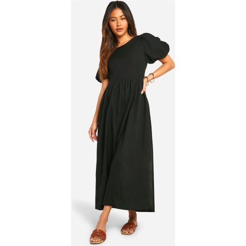 Robe Mi-Longue Texturée À Manches Bouffantes - 36 - boohoo - Modalova