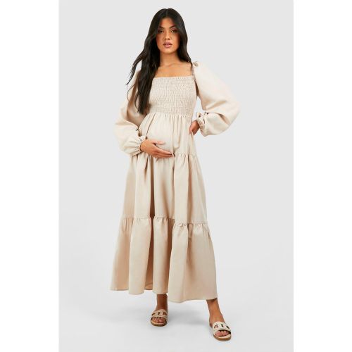 Maternité - Robe De Grossesse Mi-Longue Froncée - 38 - boohoo - Modalova