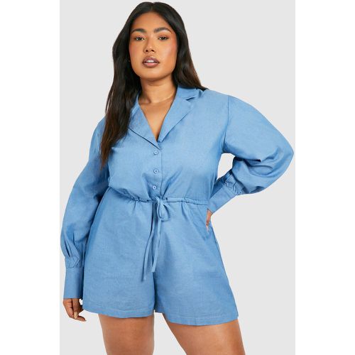 Plus" Chambray Playsuit - boohoo - Modalova