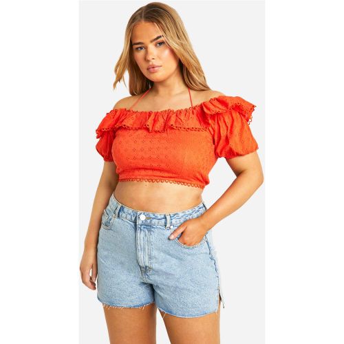 Grande Taille - Top Volanté À Col Bateau - 44 - boohoo - Modalova