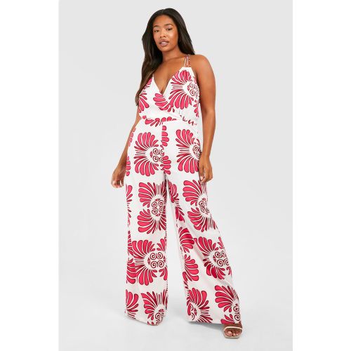 Grande Taille - Combinaison Large À Imprimé Abstrait - 48 - boohoo - Modalova