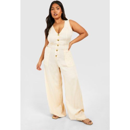 Grande Taille - Combinaison Boutonnée Habillée - 44 - boohoo - Modalova