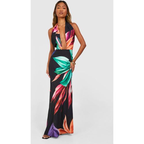 Robe Longue Imprimée Dos Nu - 40 - boohoo - Modalova