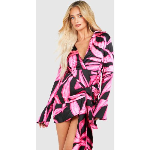 Robe Chemise Nouée Imprimée - 36 - boohoo - Modalova