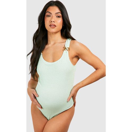 Maternité - Maillot De Bain Une Pièce Texturé À Col Rond - 42 - boohoo - Modalova