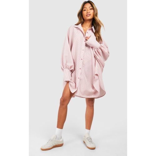 Robe Chemise Oversize À Rayures Et Manches Chauve-Souris - 42 - boohoo - Modalova