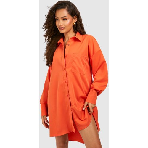 Robe Chemise Oversize En Popeline - 36 - boohoo - Modalova