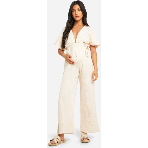 Maternité - Combinaison Large De Grossesse À Ceinture En Corde - 36 - boohoo - Modalova