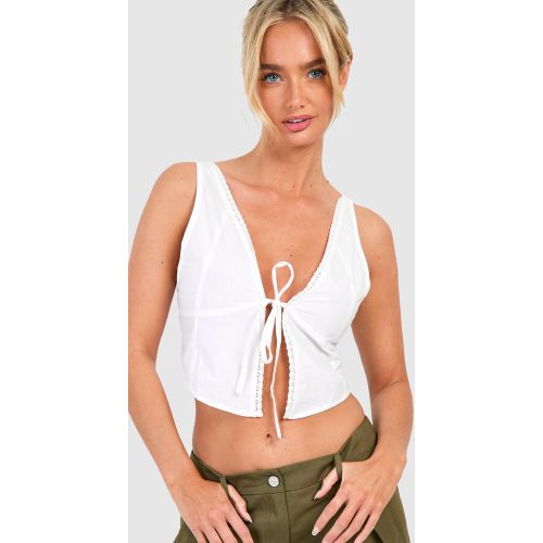 Blouse Nouée En Coton - 38 - boohoo - Modalova
