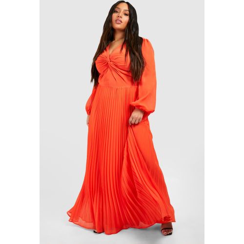 Grande Taille - Robe Longue Torsadée En Mousseline De Soie - 44 - boohoo - Modalova