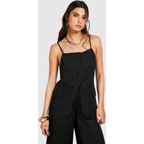 Gilet Long Boutonné - 34 - boohoo - Modalova