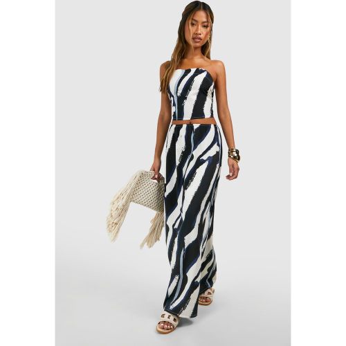Ensemble Imprimé Zèbre Avec Bandeau Et Jupe Longue Fendue - 34 - boohoo - Modalova