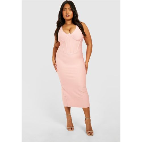 Grande Taille - Robe Corset Mi-Longue - 52 - boohoo - Modalova