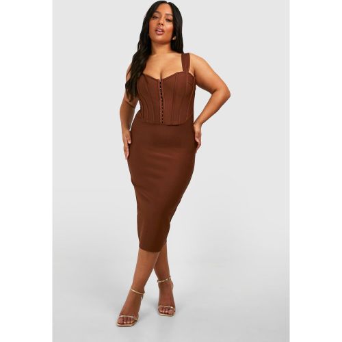 Grande Taille - Robe Mi-Longue Fendue À Agrafes - 56 - boohoo - Modalova