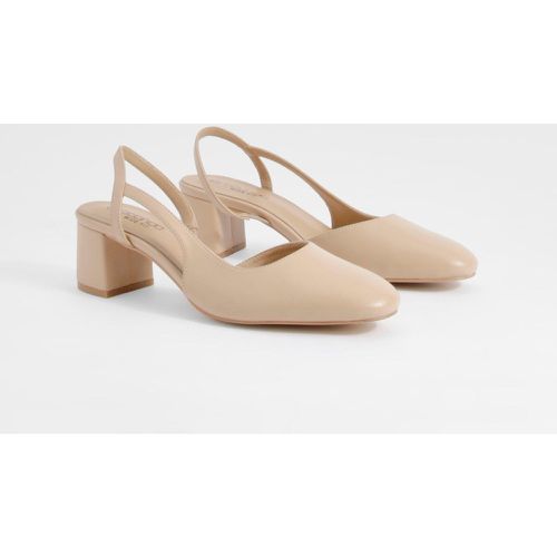 Ballerines À Petit Talon Carré - Pointure Large - 39 - boohoo - Modalova