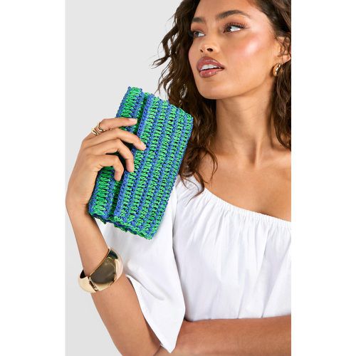 Pochette Rayée En Paille - One Size - boohoo - Modalova