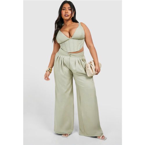 Grande Taille - Pantalon De Tailleur Plissé - 46 - boohoo - Modalova