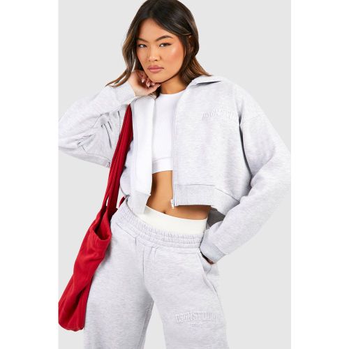 Sweat À Capuche Oversize Zippé À Slogan Dsgn Studio - S - boohoo - Modalova