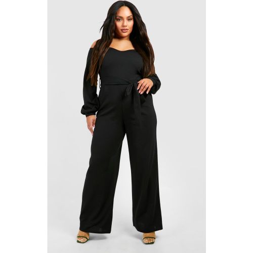 Grande Taille - Combinaison Large À Col En Cœur Et Manches Longues - 44 - boohoo - Modalova