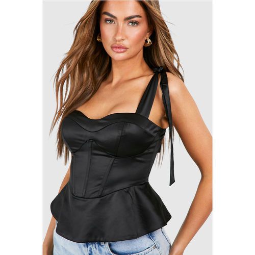 Corset Satiné À Attaches - boohoo - Modalova