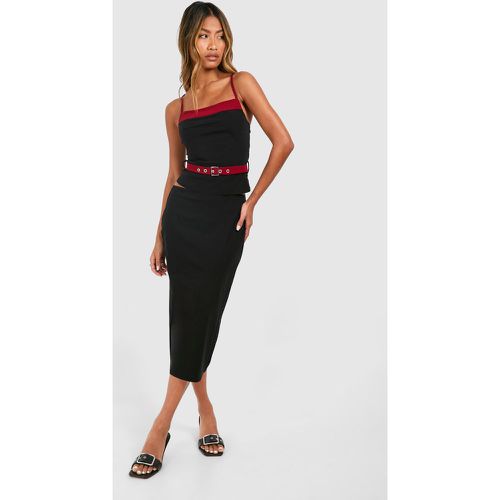 Jupe Mi-Longue Taille Basse - 42 - boohoo - Modalova