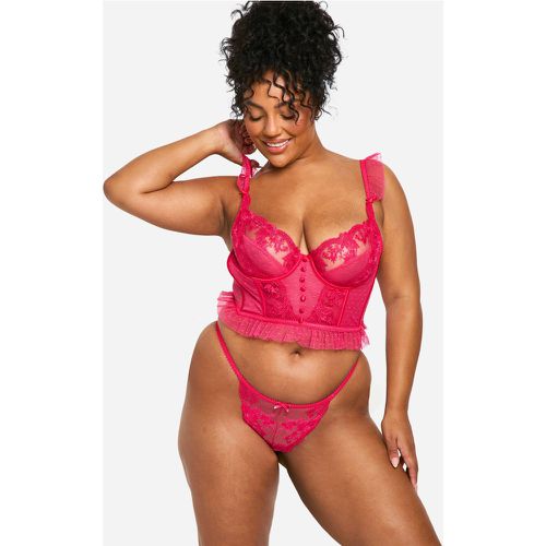 Grande Taille - String En Dentelle - 16/18 - boohoo - Modalova