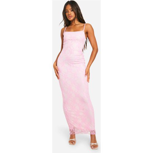 Robe Longue En Dentelle À Col Carré - 44 - boohoo - Modalova