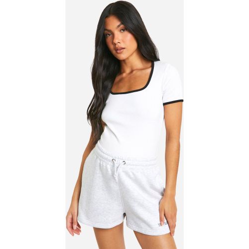 Maternité - T-Shirt De Grossesse À Col Carré Et Bordures Contrastantes - 38 - boohoo - Modalova
