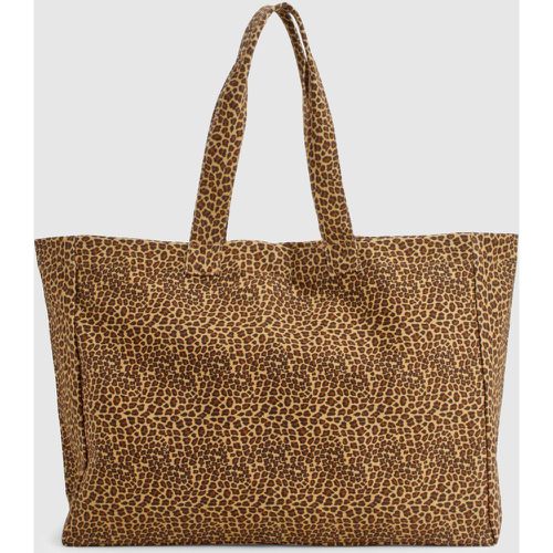 Tote Bag Oversize En Toile À Imprimé Léopard - One Size - boohoo - Modalova