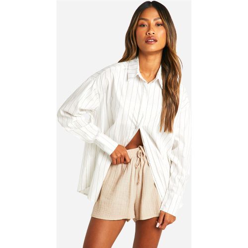 Chemise Oversize À Rayures Fines - 38 - boohoo - Modalova