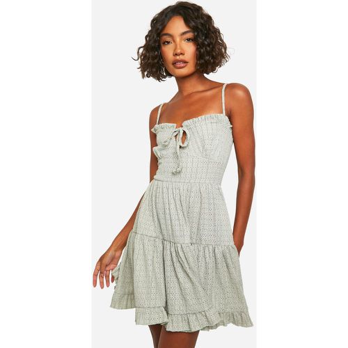 Tall" - Robe Babydoll Texturée À Volants - 42 - boohoo - Modalova