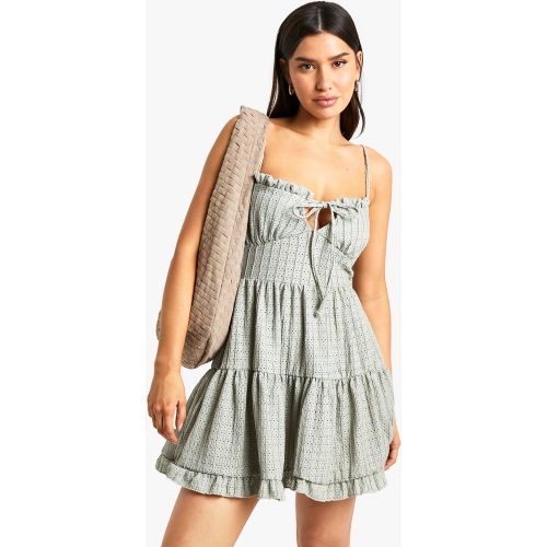 Tall" - Robe Babydoll Texturée À Volants - 38 - boohoo - Modalova