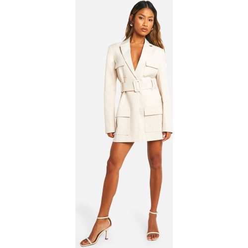 Robe Blazer Utilitaire - Blanc Écru - 36, Blanc Écru - boohoo - Modalova