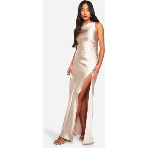 Robe De Demoiselle D'Honneur Satinée À Col Bateau - 36 - boohoo - Modalova