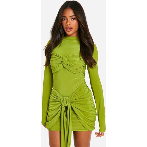Robe Courte Froncée À Nœud - 36 - boohoo - Modalova