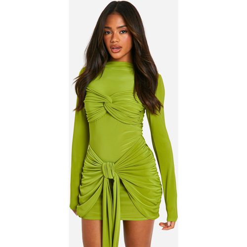 Robe Courte Froncée À Nœud - 40 - boohoo - Modalova